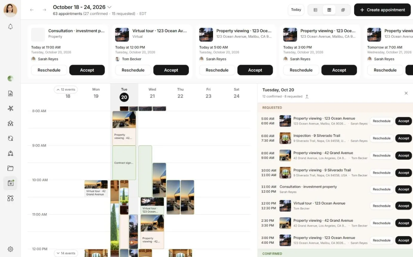 The calendar's week view